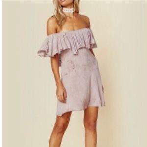 Blue Life Off Shoulder Mini Ruffle dress
